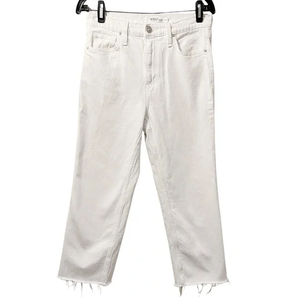 Hudson Remi High-Rise Straight Crop Jean White Raw Hem Size 28 - Picture 3 of 10